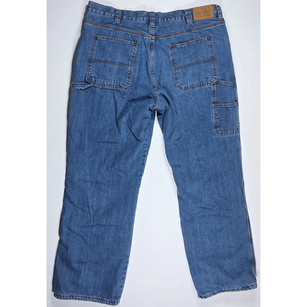 CE Schmidt Workwear Fleece Lined Carpenter Jeans Mens 40x32 Blue Denim Utility